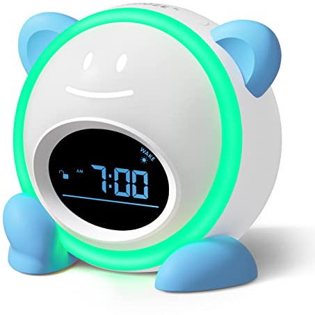 Windflyer OK to Wake Clock for Kids, Sleep Training Clock with Night Light and Sound Machine, Kids Alarm Clock for Bedrooms (Blue)