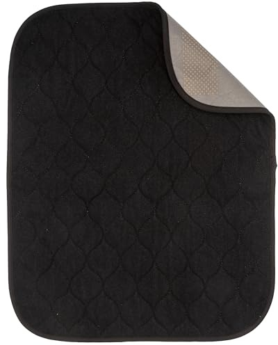 Sensalou wasserdichte Stuhlauflage 40 x 50 cm Schwarz – Waschbare Sitzunterlage für Inkontinenz, Rollstuhl Auflage, Sessel Schutz, Stuhlunterlage mit Öko-Tex Zertifikat