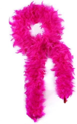 Larryhot Hot Pink Feather Boa-2 Yards 60g Türkei Boa Federn für Party Bulk, Weihnachten, Hochzeit Mittelstücke, Kostüm, Konzert, Haustier und Heimdekoration (Hot Pink)
