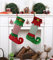 Calze Natalizie Set di 2, Calza di Natale da Appendere, Calza Befana Epifania Decoraizione, Sacchetto di Caramelle, Idea Regalo Calzini per Camino Albero Pareti Scale Natalizia Feste Decorazioni