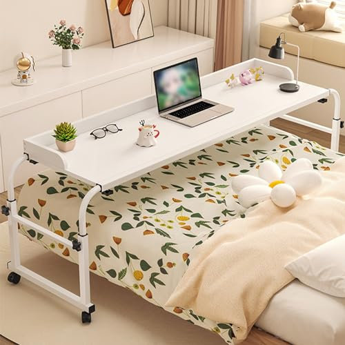 Mesa con ruedas y altura ajustable para portátil, estación de trabajo y uso médico