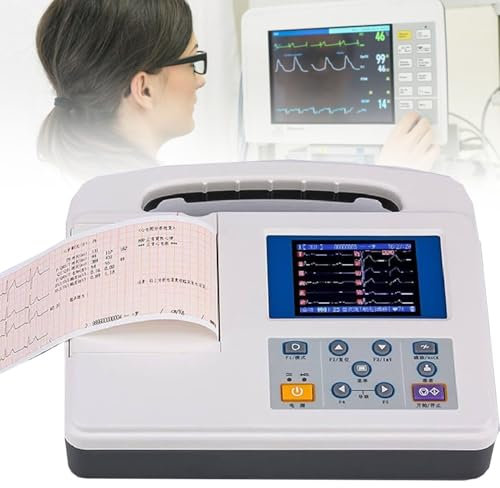 YANDDEA Portable ECG Monitor, Digital Touch Screen With 12 Channels, 12 Leads, ECG, EKG, Electrocardiograph, PC Software, ECG