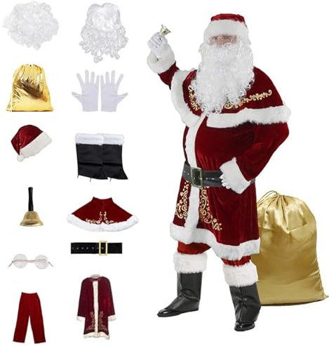 Santa Claus cosplay-set, julkostym, julfest, julfest, julfest, julfest, julkostymer, set med julkostym för evenemang