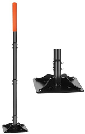 YEELOR Tamper de acero de 8 x 8 pulgadas, 45 pulgadas de mango largo con agarre de goma, manipulador de suelo duradero, ideal para nivelar suelo de jardín, grava, así como colocar baldosas y reparar