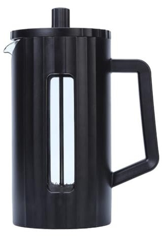 Wzxksoac Cafetera de Prensa Francesa de 600 Ml, Cafetera de Vidrio de Borosilicato Alto, Tetera Negra