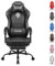 SITMOD Gaming-Stuhl mit Fußstütze, Ergonomischer Gamer Stuhl mit Fußstütze und Kopfstütze Lendenwirbelstütze, große und hohe Bürostuhl Höhenverstellbarer PU Leder 360° Drehsessel Task Stühle-‌Schwarz