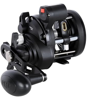 Penn Rival II Level Wind Conventional Fishing Reel, Size 15, Graphite Body & Sideplates, Brass Main Gear, HT-100 Drag System, Auto-Engaging Gears