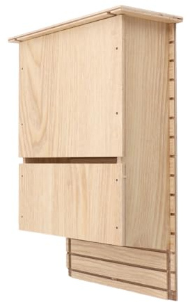 Fockety Maison de Chauve Souris en Bois pour l'Elttérieur, 11,8 Pouces de Goosting à Double Chambre à Double Chambre à Refuir, Boîte de Chauve-Souris Fabriquée à la Main