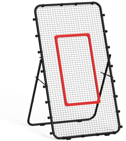Filet de rebond réglable de volley-ball avec zone de frappe pour frapper, servir, passer, entraînement à pointes - Filet de rebond pour baseball, lacrosse, tennis, football, 2,2 x 1,2 m