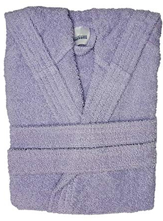 Bassetti Time Accappatoio Spugna con Cappuccio Uomo Donna da 360 gr/mq, Glicine, XL