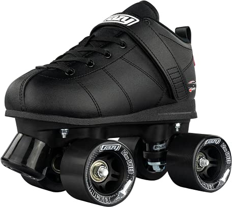 Crazy Skates Rocket Roller Skates - Quad Skates for Men and Women - Black (Size: Mens 11 / Womens 12)
