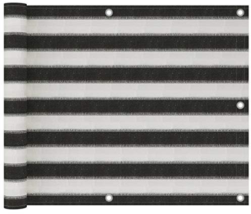 Tidyard Balkon Sichtschutz Balkonabdeckung Balkonverkleidung Beschattung Sonnenschutz Terrasse Balkonfächer Garten HDPE 75x300 cm Anthrazit und Weiß