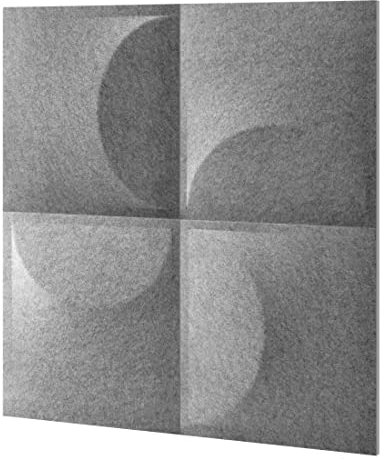 LEVIATAN Akustikplatten 3D | 4 Stück Schallabsorber Schallschutzplatten Akustikpaneele Wand Polyesterfaser Schallabsorbierende Schall-Absorberelement | 40X40CM | Grau