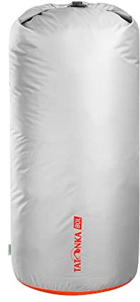 Tatonka Packbeutel Dry Sack 80l - Wasserdichter Packsack mit Rollverschluss und Steckschließe - Aus recyceltem Polyester - 80 Liter Volumen (grau)