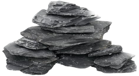 Unocho Naturlig skiffersten, reptil, baskningsplattform, sten, 4,5 kg (10 pund), fisktank stenar för akvariedekoration och reptiler livsmiljöer sköldpaddshöljen (5,08-15 cm)