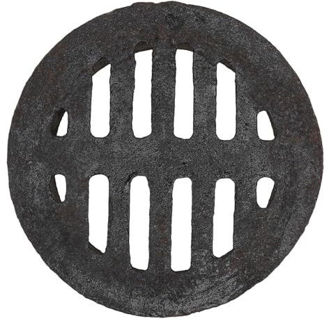 Homoyoyo Cast Alloy Round Drain Grate Gully Grid Cover, Round Drain Cover, Cast Iron Floor Drain Floor Gutter Cover Drain Downspout Guard Sink Strainer with Built-in type for Drainage Roadside