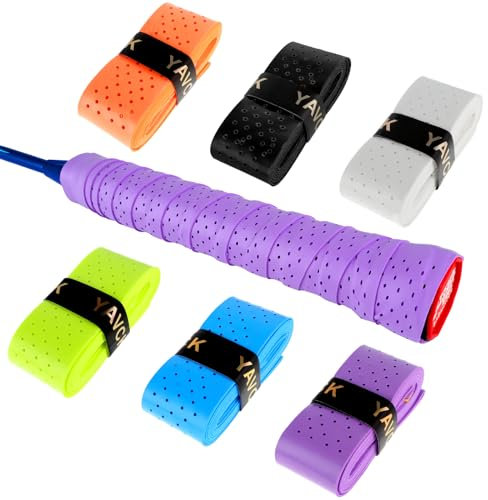Ymapinc 6 Stück Antirutsch Badmintonschläger Band Griffband Badminton Weich Schweißabsorbierend Badminton Grip Tape Tennisschläger Griffband für Menschen mit Schwitzigen Händen