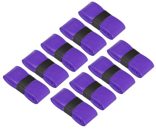 PATIKIL Ruban de Grip pour Raquette de Tennis de 43,3 Pouces, Lot de 9 Grips en PU Extensibles, Antidérapants et Absorbants pour Le Badminton, la Pêche à la Canne, Violet