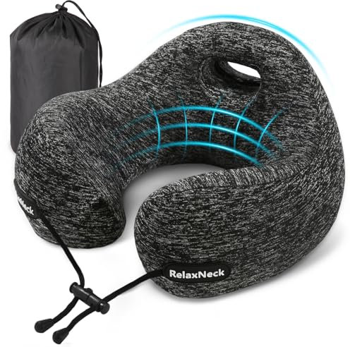Nackenkissen Flugzeug, Reisekissen Memory Foam, U-förmiges Travel Neck Pillow Nackenhörnchen Erwachsene, Handgehalten Flugzeug Kissen mit Aufbewahrungstasche für Flugzeug Auto Zuhause Büro Zug