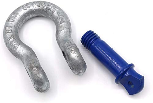 Schäkel geschweift HA2 Stahl hochfest verzinkt mit Augschraube/Schraubbolzen 1t - 2t - 3,25t - 4,75t - 6,5t - 8,5t CE (Größe wählbar) Cargo-Drechsler/Slackline Hardware Unite (1 Tonne)