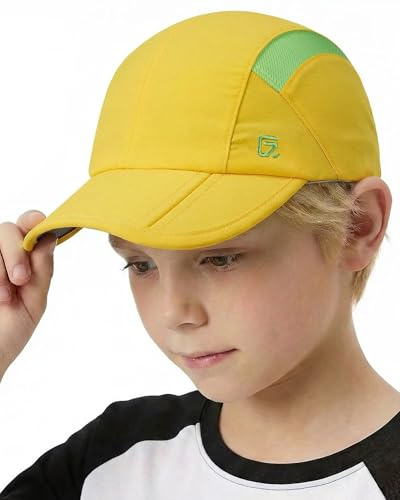 GADIEMKENSD Gorra para niños, Gorra de béisbol Plegable para niños pequeños, protección Solar UPF50+, Ligera y Transpirable, Adecuada para niños o niñas de 2 a 9 años