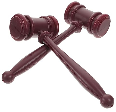 BESPORTBLE 2Pcs Lightweight Judge Hammer Educational Props for for Lawyers Auctioneers and Role Play Fun Courtroom Gavel
