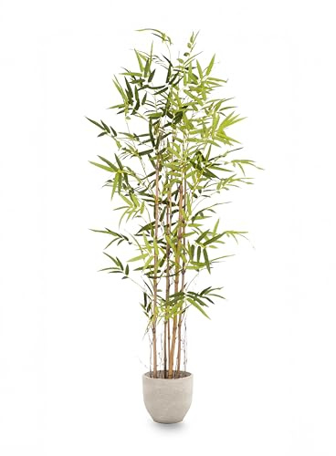 MAIA SHOP Planta Artificial Bambú Savage 150 cm con Cañas Naturales – Árbol Artificial Realista para Decoración y Proyectos de Interiorismo