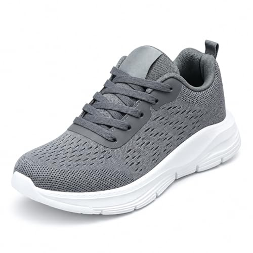 CLEIKS Sneakers Donna Grigie con Lacci Tomaia in Tessuto Leggero Comfort Ottimale per Passeggiate e Viaggi Turistici (Grigio, 38EU, WFK250550-5)