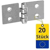 DMX - Lot de 20 charnières pliables - 50 x 25 mm - Charnières à bande de piano - Charnières de porte - Charnières pour portes d'armoire - Charnières pliantes - Charnières de meubles - Charnière pour