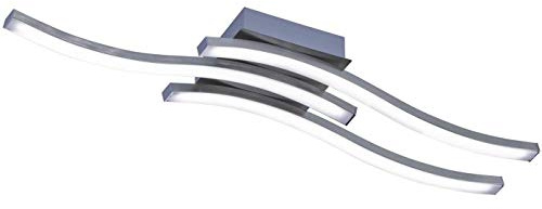 Reality Leuchten Route R62473107 LED Deckenleuchte, Nickel Matt 5 Watt, Acryl Weiß