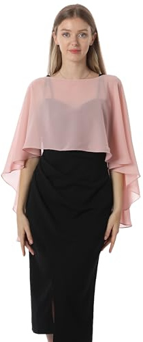 Hotshawl Cape en mousseline de soie pour femme, châles et écharpes pour robe de soirée, mariage, rose gold, taille unique