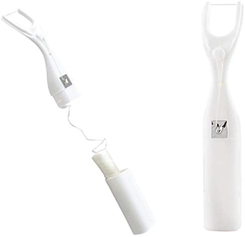 FveBzem Dental Floss Holder with 50 Meter Flosses Reach Waxed Dental Floss for Plaque and Food Removal Advanced Care Flossers Floss Mate Handle Dental Oral Care Interdental Brush Floss Holder