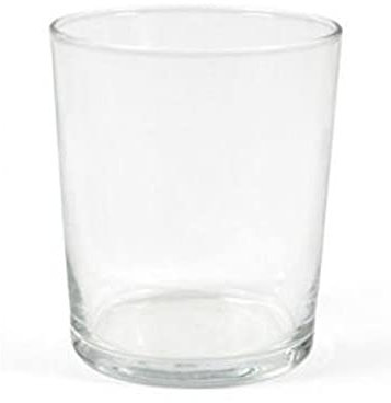 Caja de 6 vasos tipo pinta de 345 ml para servir distintas bebidas, de 8,5 x 9 cm. Set de 6 recipientes especial para agua o cerveza bodega válido para lavavajillas. Pack 6 vasos para líquidos.