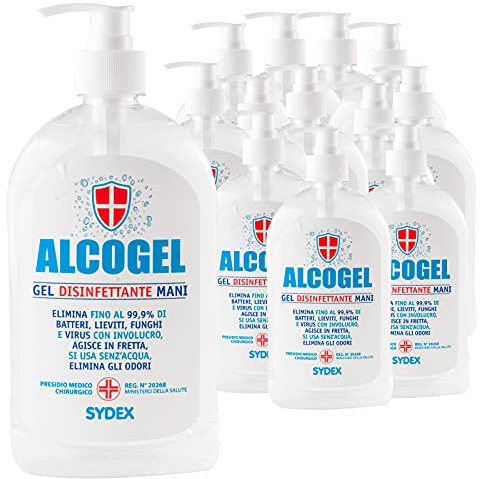 Gel Disinfettante Mani Professionale Igienizzante Antibatterico - Presidio Medico Chirurgico Elimina Odori Fino al 99,9% di Germi Funghi Batteri e Virus (18x 500ml)