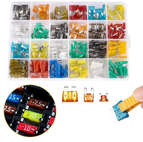 Hifrom Auto Sicherungen Set, 280 Stück Mini Sicherungen Mini Flachsicherungen Standard Sicherungen kfz, mit 2 Sicherungszieher, KFZ Sicherungen 2A 5A 7,5A 10A 15A 20A 25A 30A
