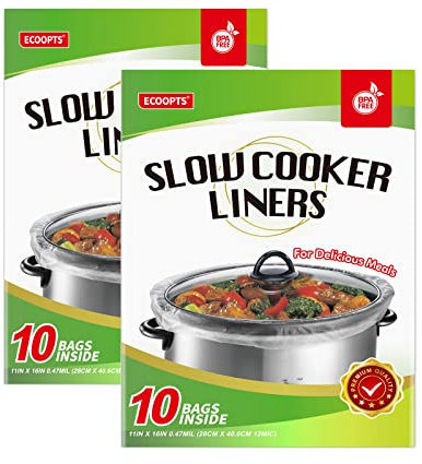 ECOOPTS Slow Cooker Liners by ECOOPTS | Small Cooking Bags Fit 1-3 Quarts (20)