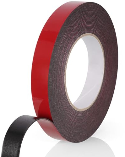 URAQT Kraftig Dubbelsidig tejp, 1pcs Tejp 20MM*10M Kraftig Montering Enkel Att Dra Bort Vattentät Skumtejp Röd Film Svart PE-Skum Dubbelsidigt Limför Bil, Heminredning, Kontorsdekor