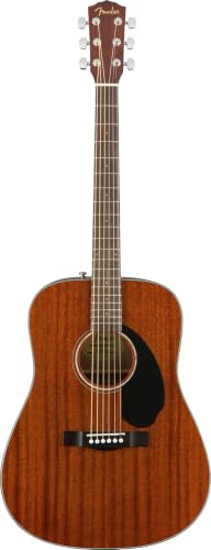 Fender CD-60 Dreadnought Beginner Acoustic Guitar, Mahogany, Natural | All-mahogany body, easy-to-play neck, free virtual lessons included, ideal starter acoustic guitar for beginners
