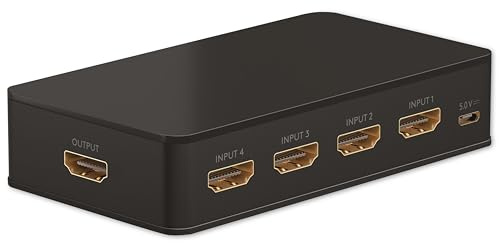 goobay HDMI Switch HDMI-Umschaltbox 4 auf 1 (4K @ 60Hz)