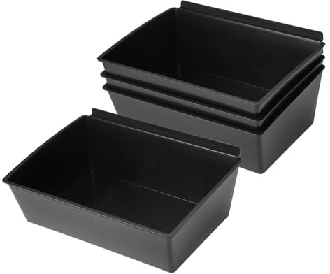 Sumnacon Slatwall Mülleimer 4 Stück große Slatwall Organizer für Garage Kunststoff Slatwall Aufbewahrungsbehälter zur Aufbewahrung von Garagenzubehör, mehrere stapelbare Lamellen