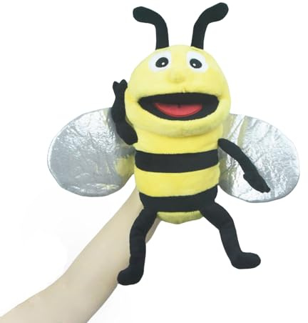 lilizzhoumax Simulation Bee Hand Puppet Plush Toy, Stuffed insect Animal Plush Bee Cute Role-Playing, Child Interactive Early Education Toys Home Decoration Animal Toys, Gift for Kids