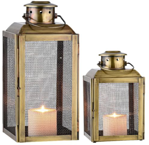 2-pack vintage-dekorativa lykta, värmeljushållare, trädgårdslykta, Taldo