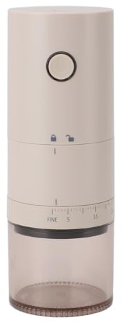 Tragbare Elektrische Kaffeemühle mit Konischem Mahlwerk, Kleine Wiederaufladbare Bohnenmühle, 38 Einstellbare Mahleinstellungen, Kompakte Reisemühle für Espresso, Kaltbrühen,