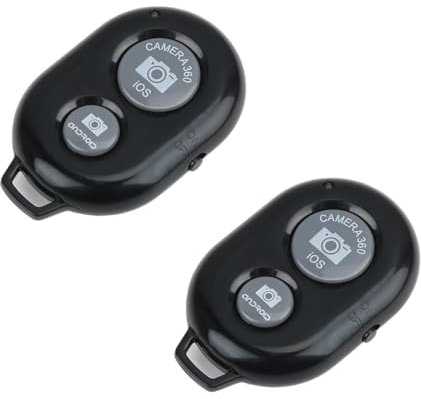 2 Piezas Bluetooth Temporizador Obturador, Control Remoto Bluetooth para Fotografía Móvil, Disparador Automático para Selfies y Fotos de Grupo, Compatibilidad con iOS y Android, Portátil y Fácil