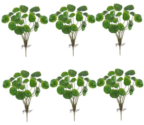 6pcs künstliche Teichpflanzen mit 18 realistischen Begonia Blatt gefälschte Teichpflanzen pu fade-resistente Teichdekorationen für Hauszimmer Büro Gartengeschenk.