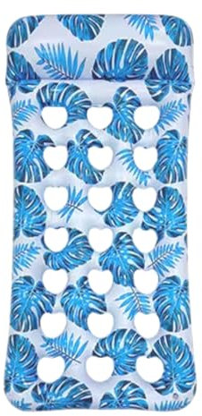 Piscine île flottante avec bain de soleil – Lit à eau pliable avec chaise longue gonflable et fonction relaxation – Chaise longue pour homme et femme