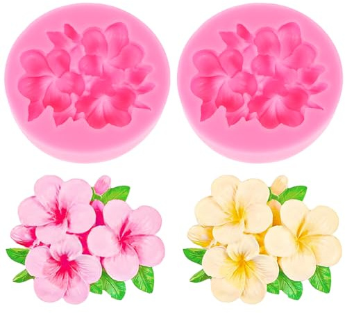 2 st blomma silikonform, 3D blomma ljusformer, fondant choklad kakform för tvål ljus hantverk tillverkning handgjord gåva prydnader dekoration harts betong lera gjutning hantverk form