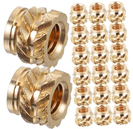 Ciieeo 130 Piezas Nueces De Impresión 3d Tuercas Para Cortar Roscas Insertos De Tuerca Reparación De Roscas De Pernos Inserciones De Hilo Inserciones De Calor Cobre Golden
