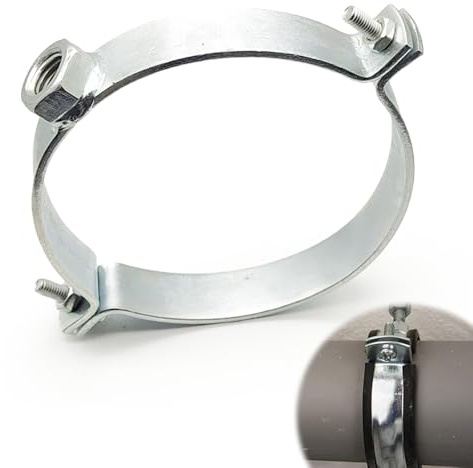 Casenly Abrazadera de Tubo, Collar de Fijación Inoxidable para Chimenea de Humo Soporte de pared Conducto de Humo Soporte de Anclaje para Tubo de Manguera 120 mm