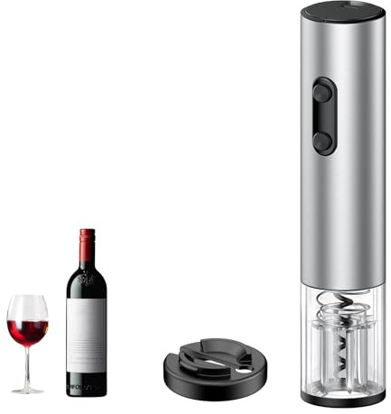 Pawfly Electric Wine Bottle Opener with Foil Cutter, Battery Operated Automatic Wine Opener, Electric Corkscrew with LED Light, Wine Corkscrew for Home Bar Party Wedding, (Battery Not Included)